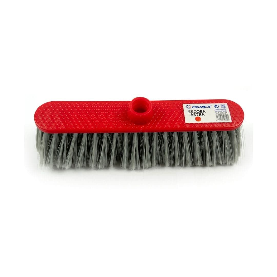 Vassoura Astra Vermelha para Limpeza Manual de Pavimentos