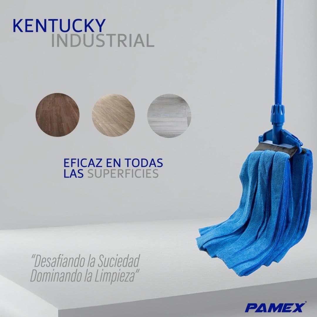 Esfregona Microfibra de Tiras Azul para Limpeza Profissional 350g
