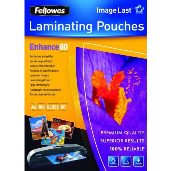 Fellowes 100 un. Bolsa de Encadernação Térmica 216x303mm A4 80mc