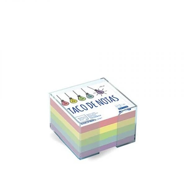 Flojim Suporte + Bloco de Notas 5 Cores Pastel 9X9CM 800F 9X9CM