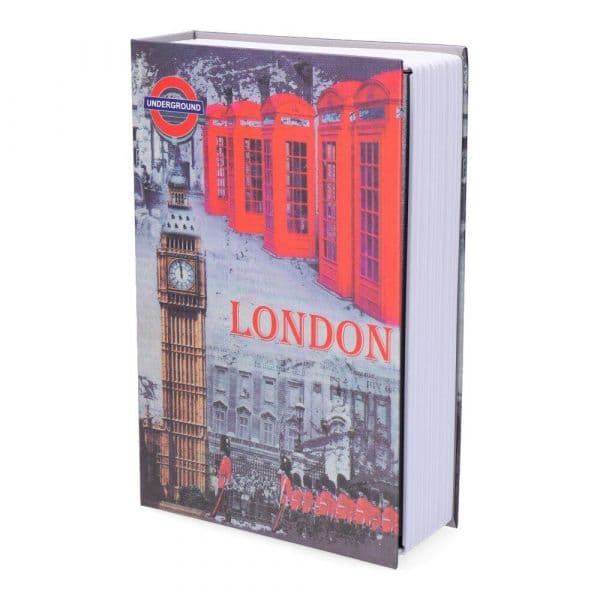 Micel Cofre de Segurança em Forma de Livro London CFC08 M13403 Cinzento Aço Londres
