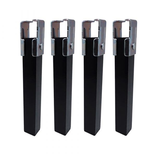 Micel Conjunto de 4 Pernas Base pt25 30x30x255mm sem Roda, Preto 96400 - 15176