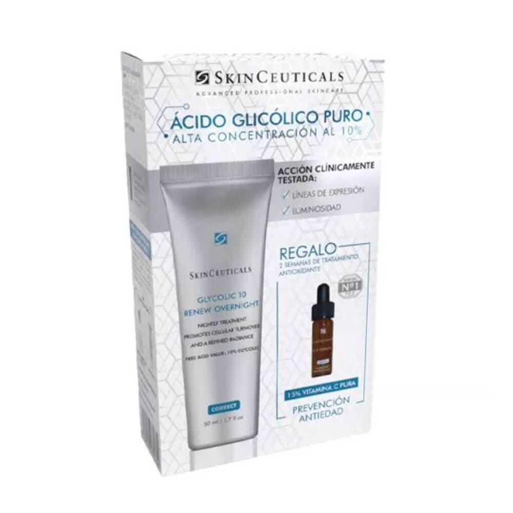 SkinCeuticals Glycolic 10 Renew Overnight 50ml + C E Ferulic 4ml Coffret