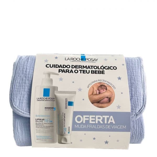 La Roche Posay Pack Lipikar Baume AP+ M Bálsamo Reparador 400ml + Cicaplast Baume B5+ 40ml + Muda Fraldas Viagem