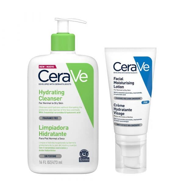 CeraVe Pack Creme de Limpeza Hidratante 473ml + Loção Facial Hidratante PM 52ml Coffret