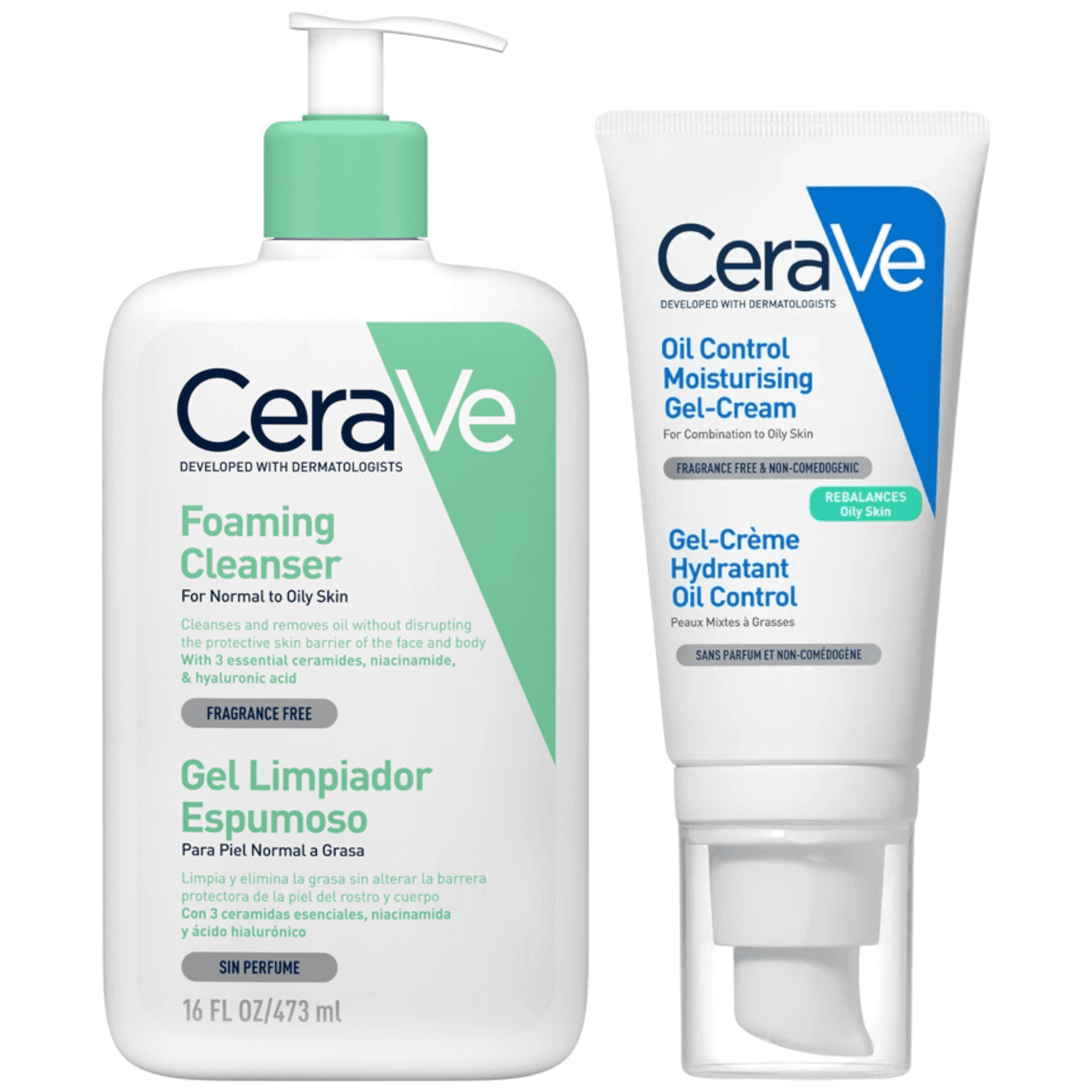CeraVe Espuma de Limpeza 473ml + Oil Control Gel-Creme Hidratante 52ml Coffret