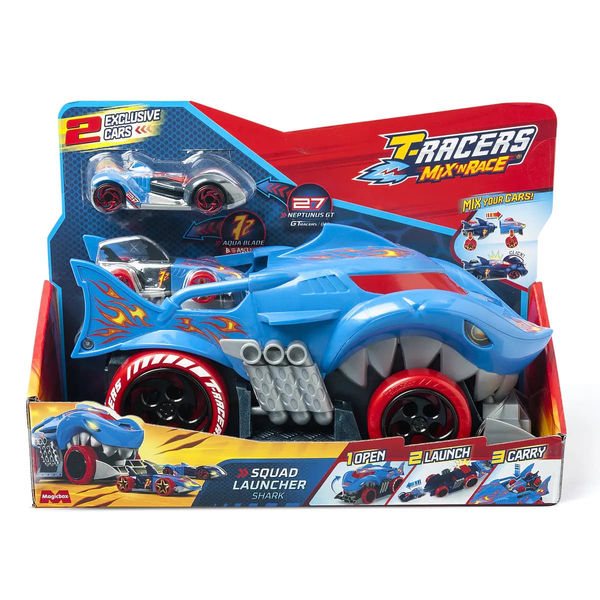 T-Racers Mix 'N Race Tubarão Lançador Squad Launcher Shark