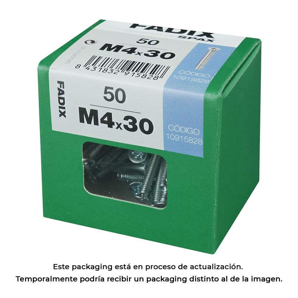 CAIXA L 50 UNID. PARAFUSO METRICO CP M 4X30MM FADIX