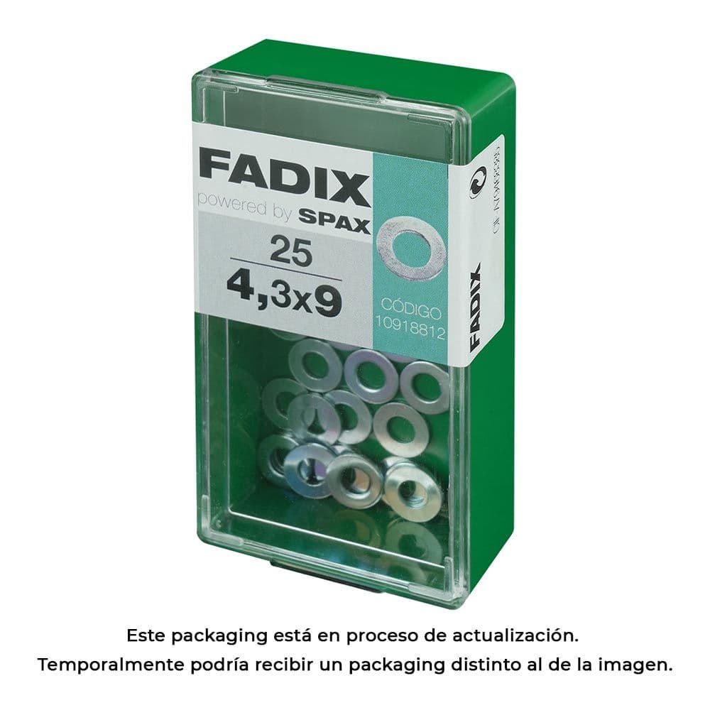 EDM Caixa s 25un anilha plana zinco 4,3x9mm fadix - - EDM18227