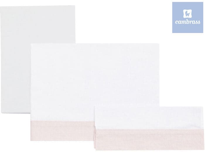 Cambrass - Jogo de lençois cama grades ROSA, STAR