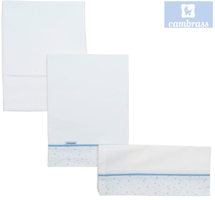 CAMBRASS - LENÇÓIS BERÇO 3 PCS 100x165 CM ASTRA CELESTE