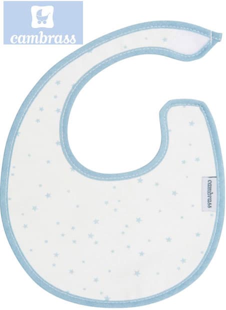 CAMBRASS - BABETE COM VELCRO ASTRA AZUL / ESTRELA 16x19 CM