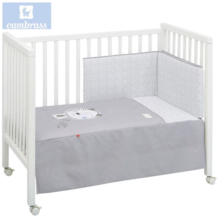CAMBRASS - CONJUNTO COLCHA 2 PCS. Â LEÃO CINZA 70x140 CM