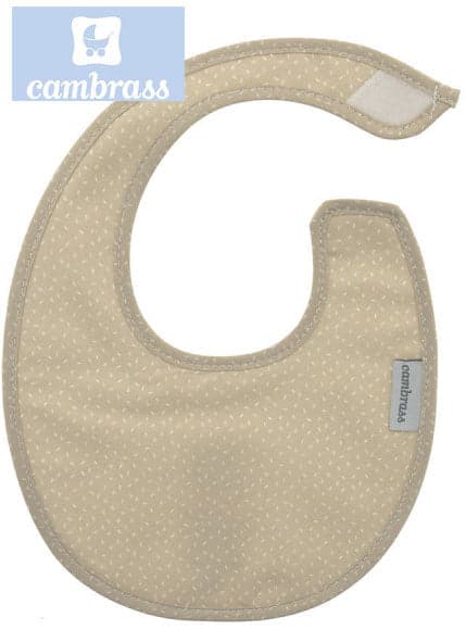 CAMBRASS -  BABETE COM VELCRO CÉU BEGE / CHUVA 16x19 CM
