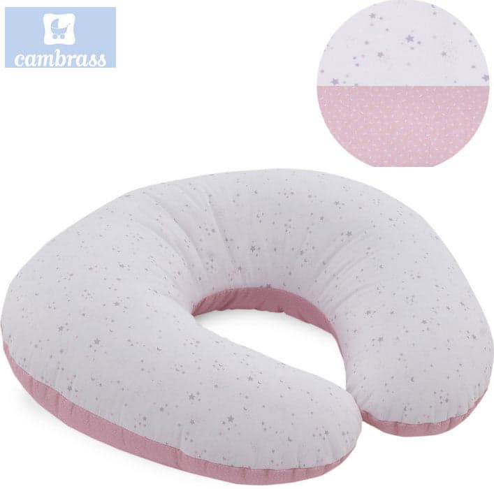 CAMBRASS - ALMOFADA DE AMAMENTAÇÃO 53x45x10 CM CÉU ROSA / ESTRELA