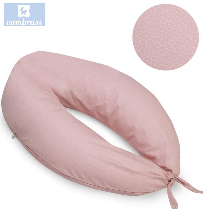 CAMBRASS - ALMOFADA DE AMAMENTAÇÃO LUNA 80x185x16 CM CÉU ROSA / CHUVA