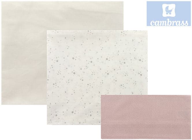 CAMBRASS - LENÇÓIS PARA ALCOFA 3 PCS 80x120 CM CÉU ROSA