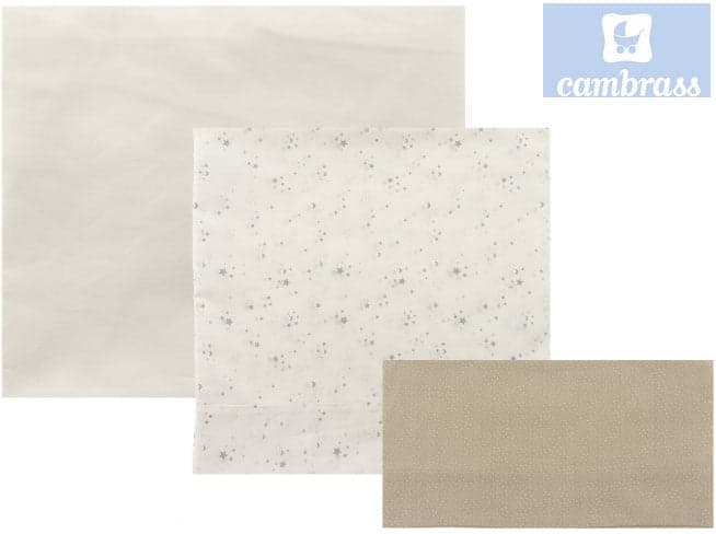 CAMBRASS - LENÇÓIS PARA ALCOFA 3 PCS 80x120 CM CÉU BEGE