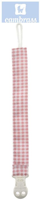 CAMBRASS - PORTA CHUPETAS VICHY ROSA 2x21,5 CM