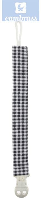 CAMBRASS - PORTA CHUPETAS VICHY CINZA 2x21,5 CM