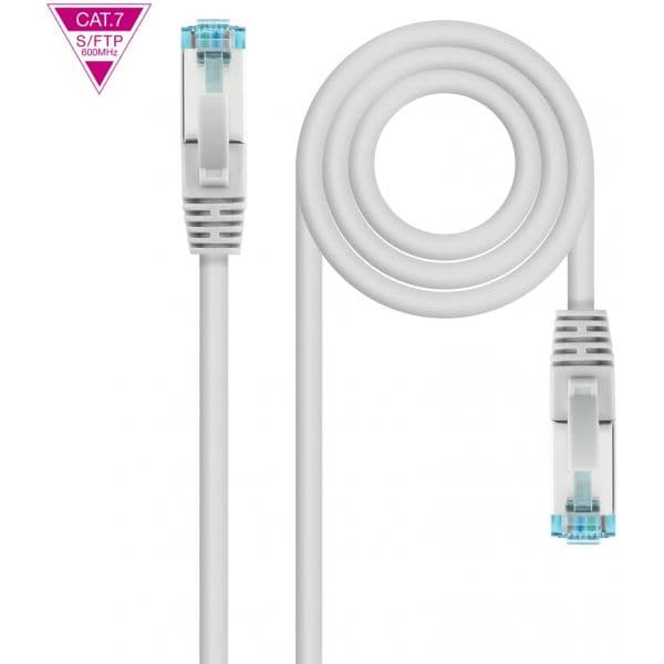 Nanocable - Cable de Red Cat.7 600MHZ LSZH SFTP PIMF AWG26, Gris, 50 cm - 10.20.1700