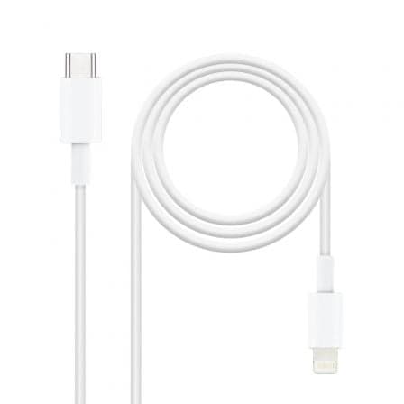 Cabo USB 2.0 Tipo-C Lightning Nanocable / 50cm / Branco / 10.10.0600