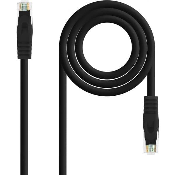 Nanocable - Cable Red Latiguillo RJ45 LSZH CAT.6A UTP AWG24, Negro, 25 cm - 10.20.1800-L25-BK