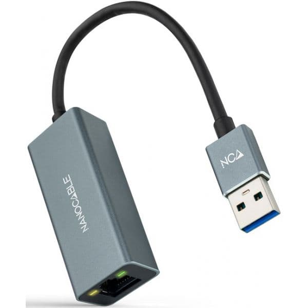 Nanocable Conversor USB 3.0 Macho - Conector RJ45 Fêmea (cinzento) - 10.03.0405