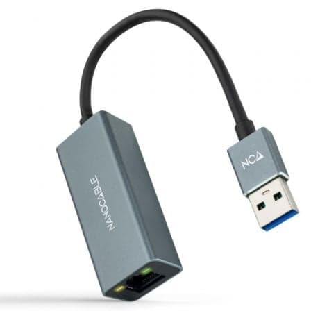 Nanocable Conversor USB 3.0 Macho - Conector RJ45 Fêmea (cinzento) - 10.03.0405