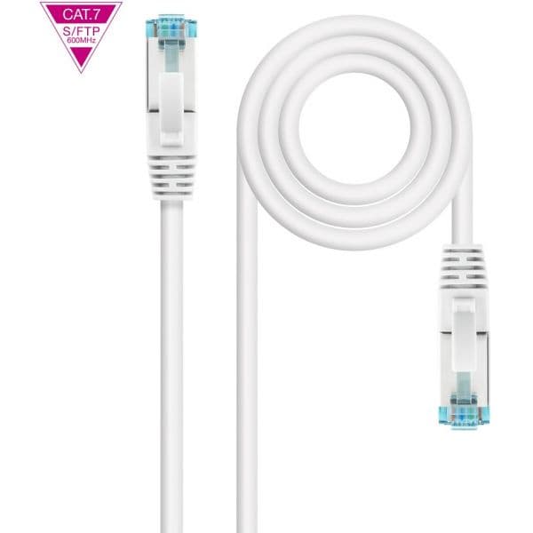 Nanocable - Cable de Red Cat.7 600MHZ LSZH SFTP PIMF AWG26, Blanco, 1 m - 10.20.1701-W