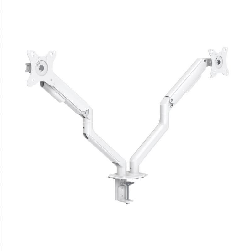 TooQ Suporte de Mesa Duplo Tilt e Giratório c/mola 17" a 32" Max. 9Kg Branco - DB4132TNR-W