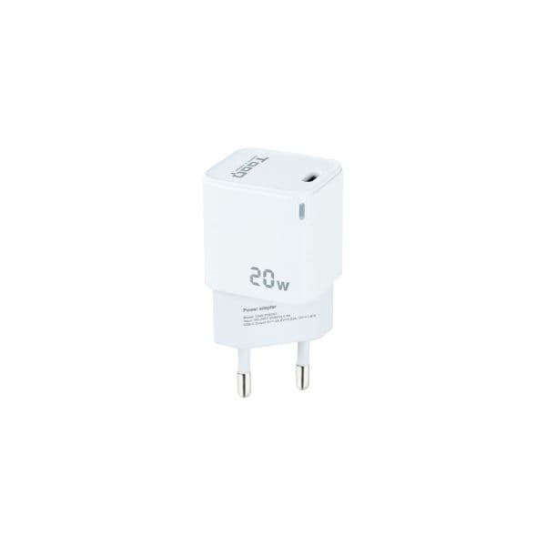 TooQ Carregador de Parede 1xUSB Tipo-C 20W Branco