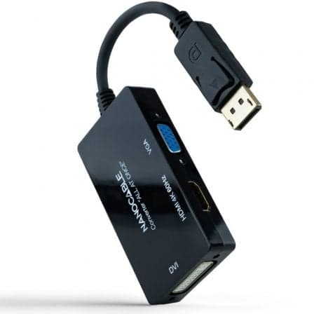 Nanocable Adaptador DisplayPort > HDMI / DVI / VGA 20 CM Black