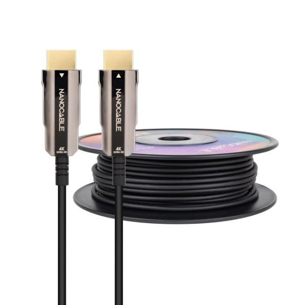 Nanocable 10.15.2040 Cabo HDMI v2.0 AOC 4K@60Hz 18Gbps Macho-Macho Preto 40m