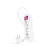 Nanocable Extensão elétrica com 3 Tomadas Tipo F com Interruptor 1.4m Branco