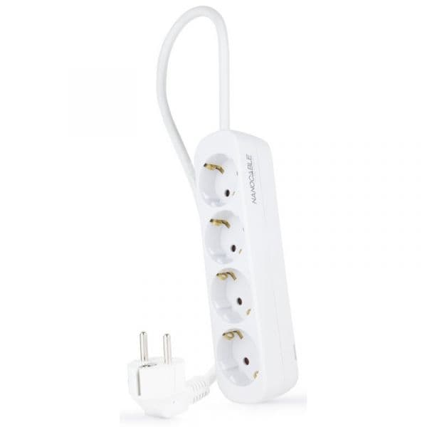 Nanocable Extensão elétrica com 4 Tomadas Tipo F 1.4m Branco