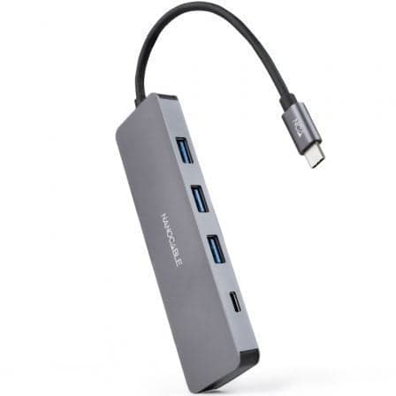 Hub USB Tipo-C Nanocable / 3xUSB / 1xUSB Tipo-C / Gris / 10.16.4409