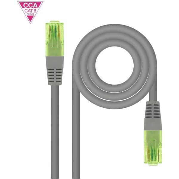 Nanocable Cabo de Rede Patchcord RJ45 CAT.6 UTP AWG26 CCA 20 M Cinza