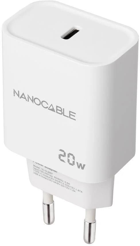 Nanocable Carregador USB-C/PD 20W Branco