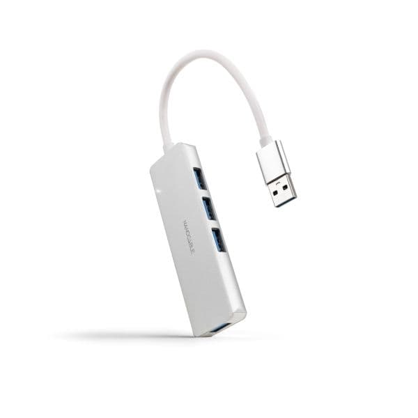Nanocable 10.16.4602 Hub USB 3.0 4 Portas USB-A/M-USB 3.0/H Alumínio 18cm Silver