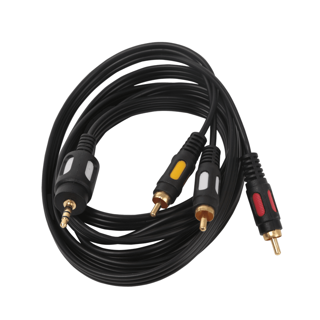 CABO DE ÁUDIO 3X RCA 1,8M PRETO