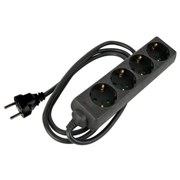 Extensão Quadrupla Preto (1,5 Mts) - EB4STBHQ-G