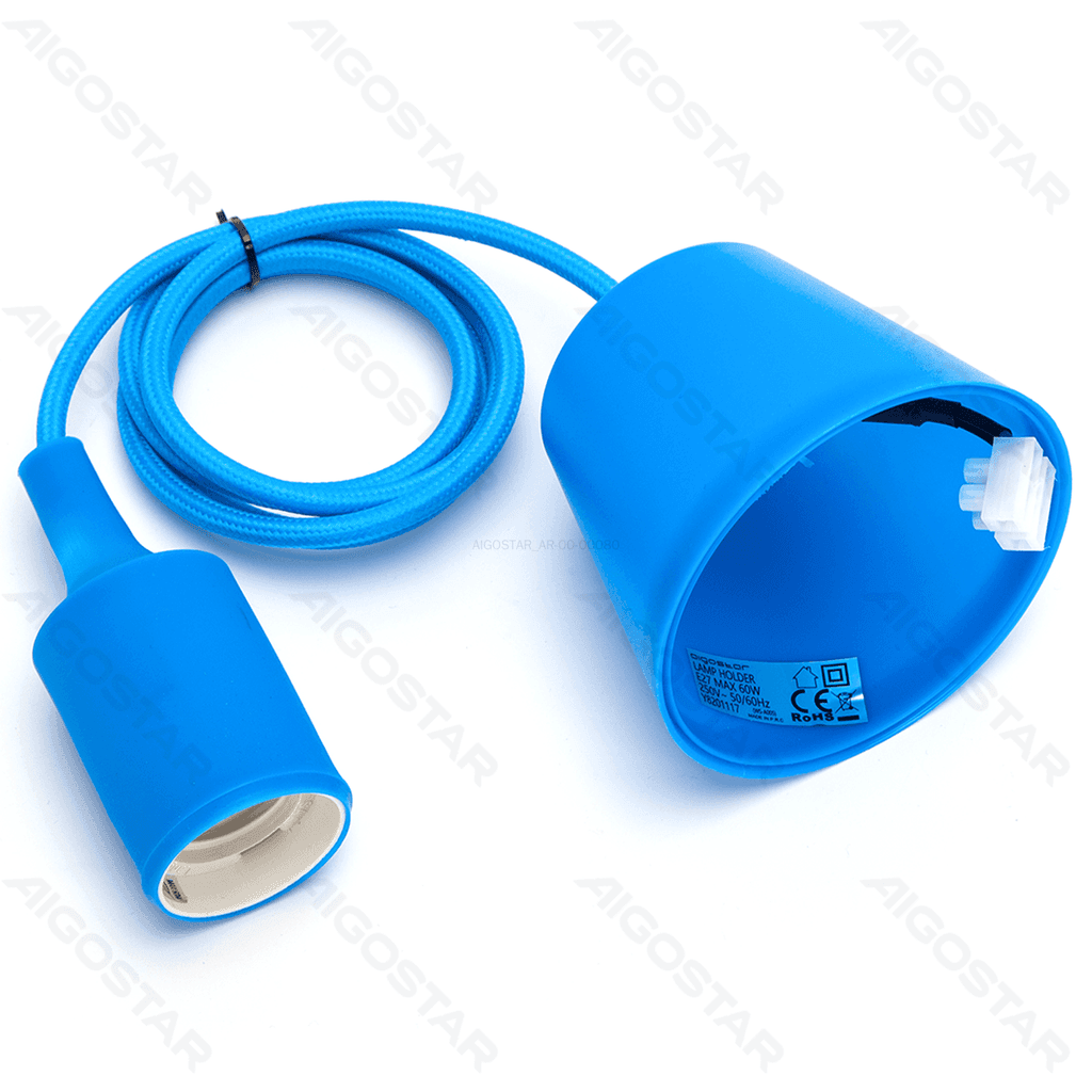 SUPORTE DE LÂMPADA DE PLÁSTICO E27 2X0,75MM2 1M AZUL