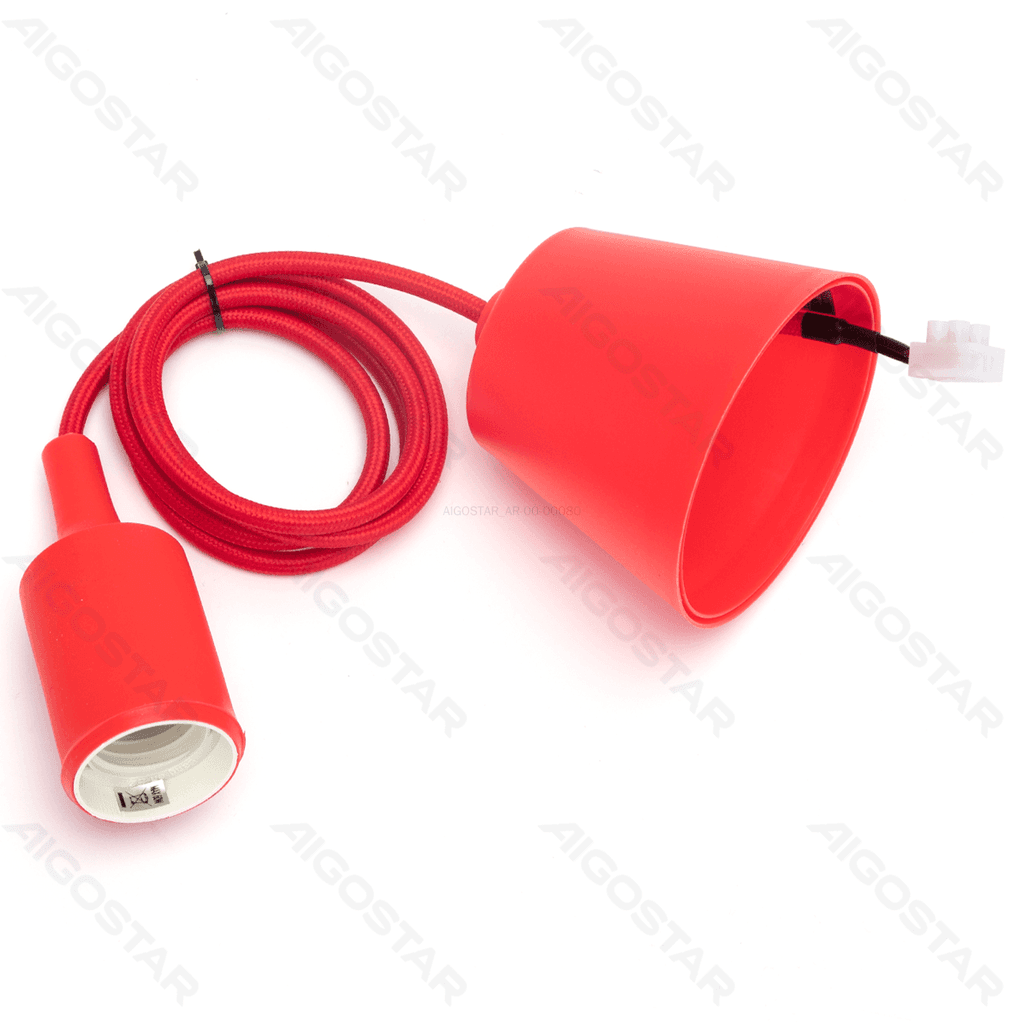 SUPORTE DE LÂMPADA DE PLÁSTICO E27 2X0,75MM2 1M VERMELHO