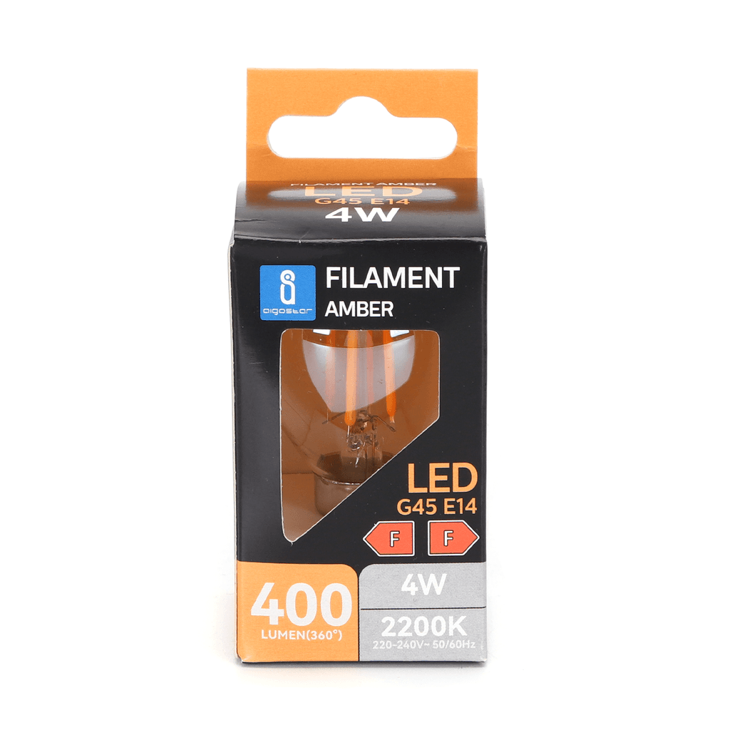 Lâmpada LED Âmbar G45 E14 4W 2200K - MI259712