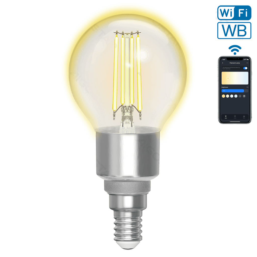 LÂMPADA DE FILAMENTO INTELIGENTE WI-FI WB G45 E14 (TRANSPARENTE)