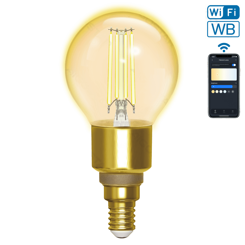 LÂMPADA DE FILAMENTO INTELIGENTE WI-FI WB G45 E14 (ÂMBAR)