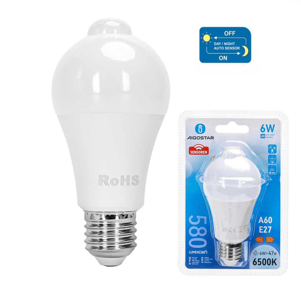 LED E27 6W A60 ( SENSOR DE LÂMPADA )