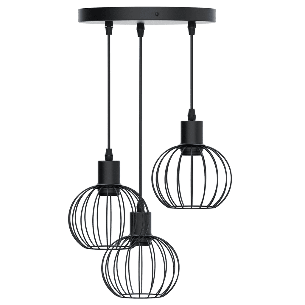 LUMINÁRIA PENDENTE DE FERRO (SEM FONTE DE LUZ) E27*3