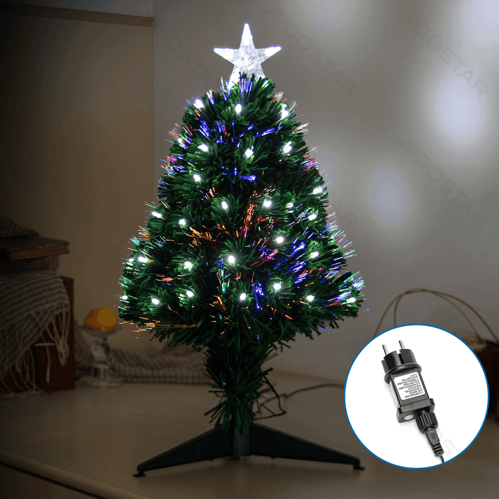 ÁRVORE DE NATAL DE FIBRA OPTIC DE BAIXA TENSÃO, BRANCO FRIO, 60 C